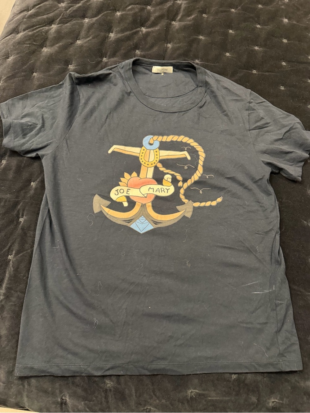 Valentino Navy Graphic Anchor T-Shirt